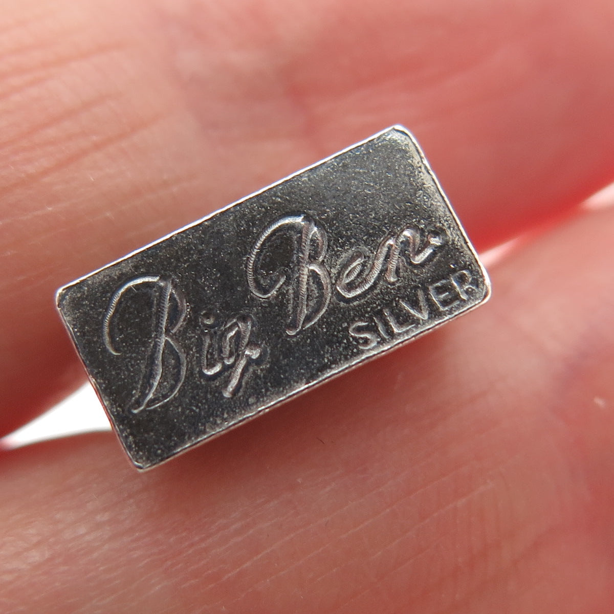 925 Sterling Silver Vintage Big Ben Oxidized Minimalist 3D Charm Pendant