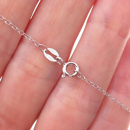 SK9 Allure Gems 925 Sterling Silver Real Diamond Cable Chain Necklace 18"