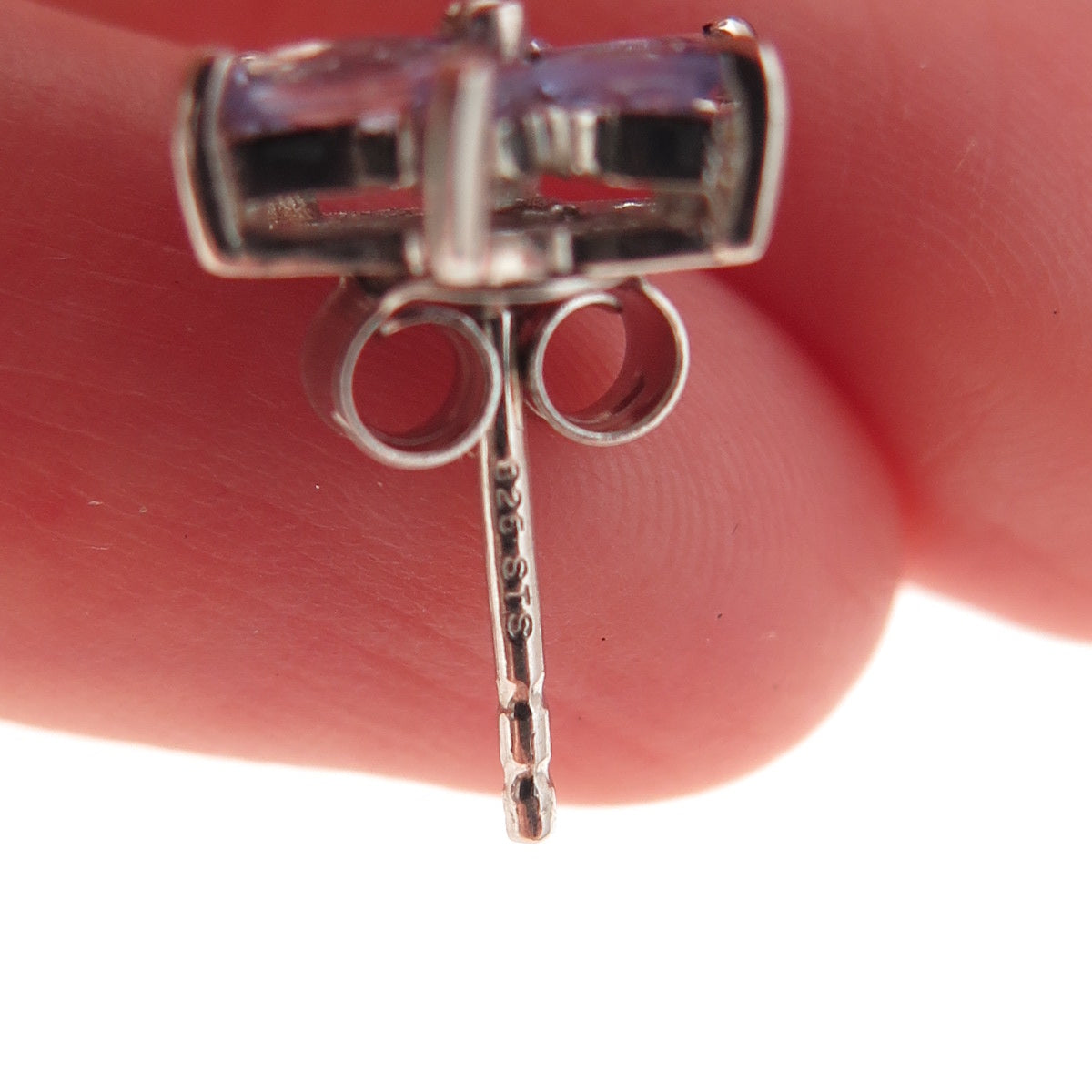 Chuck Clemency 925 Sterling Silver Real Marquise-Cut Tanzanite Stud Earrings