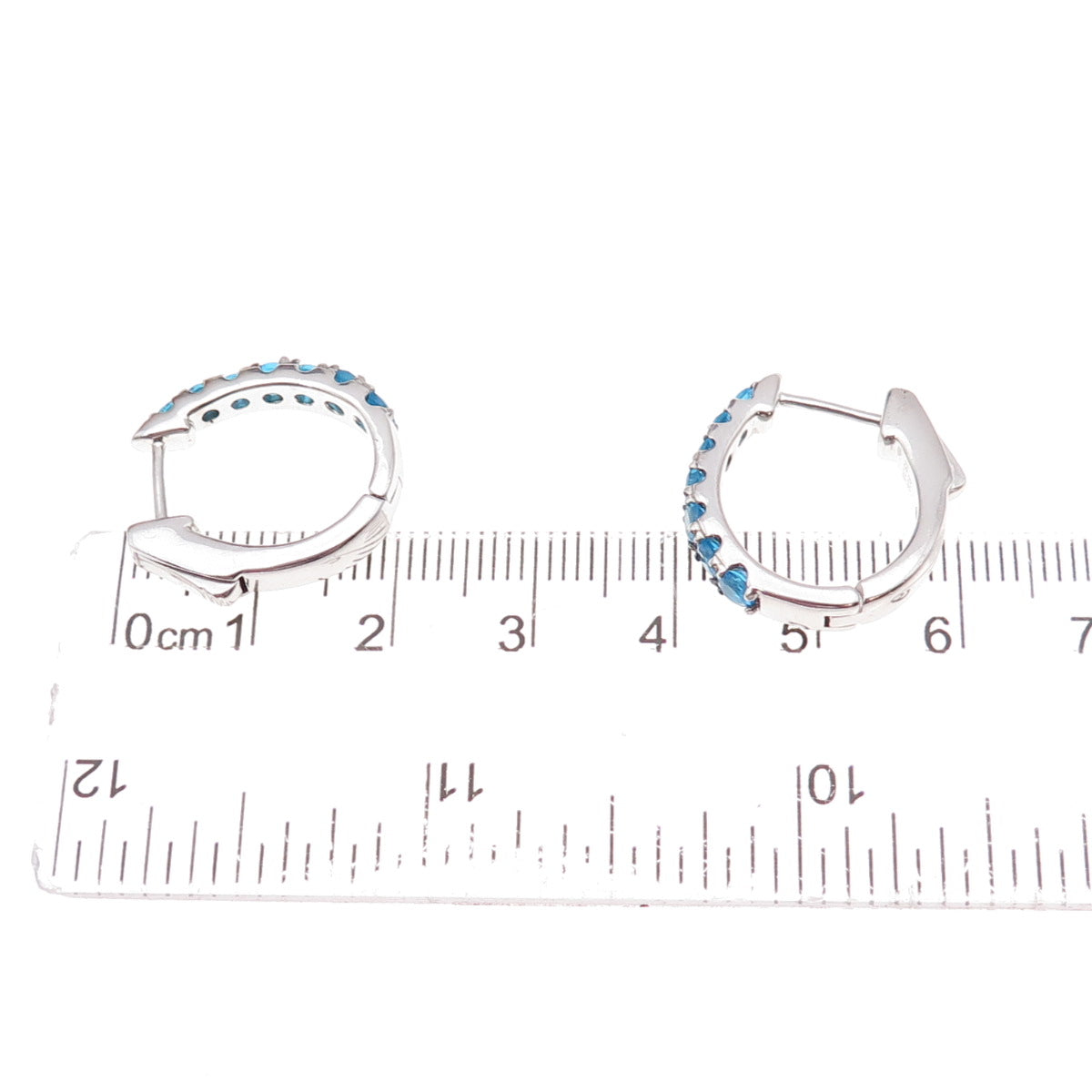 925 Sterling Silver Real Round-Cut Apatite Hoop Earrings