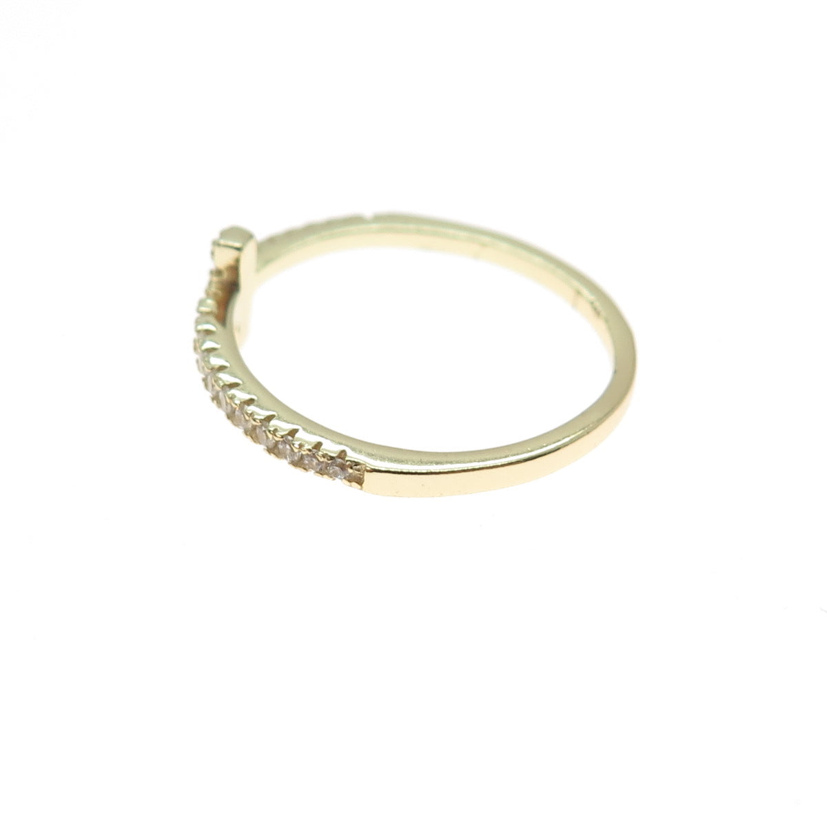 925 Sterling Silver Gold Plated Round-Cut C Z Cross Ring Size 8