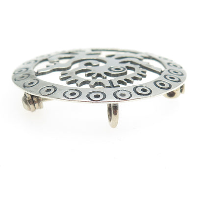 925 Sterling Silver Vintage Mexico Aztec Ozomatli Monkey Pin Brooch / Pendant