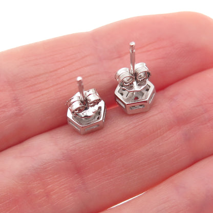 925 Sterling Silver Round-Cut C Z Stud Earrings