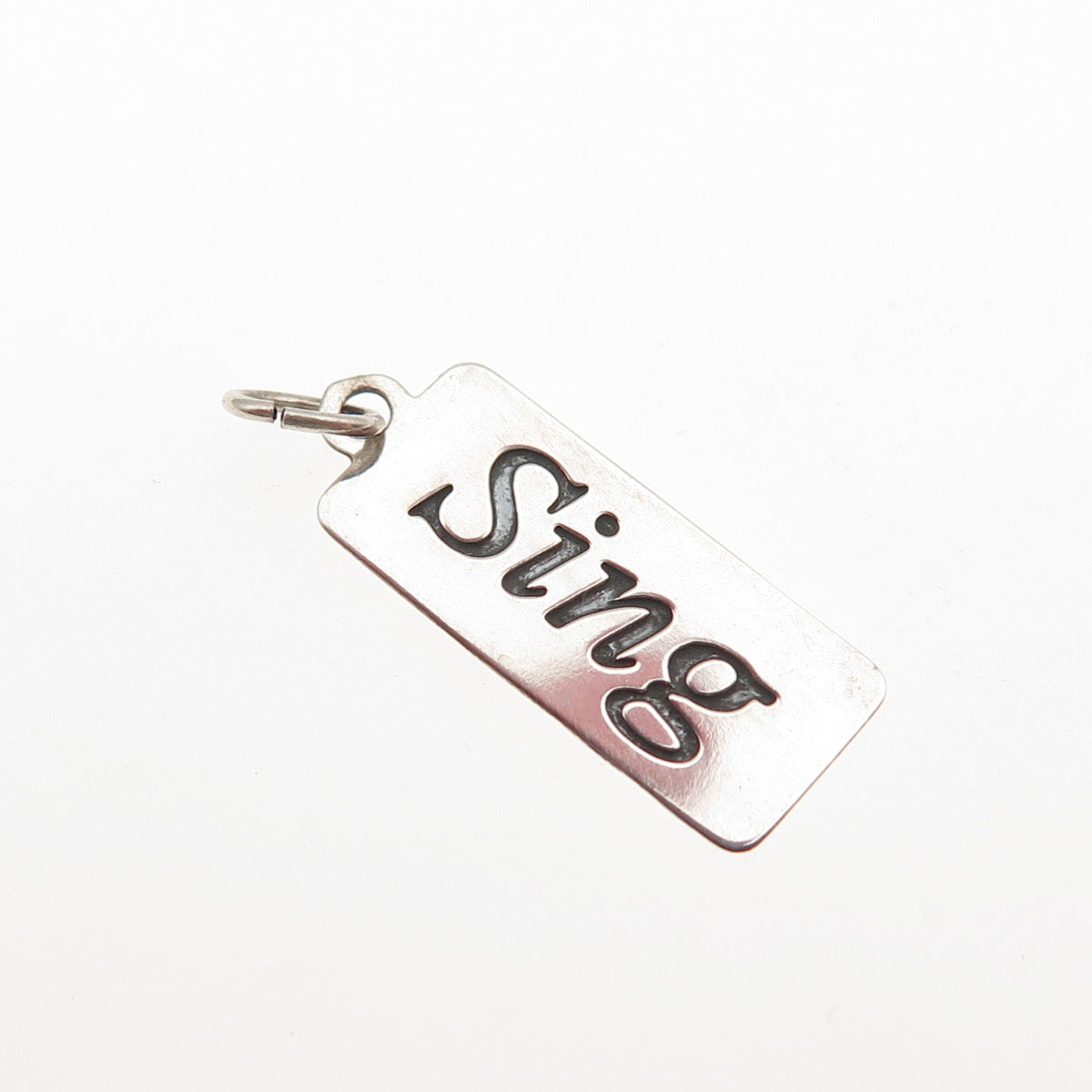 Carolyn Pollack 925 Sterling Silver Vintage Sing Tag Mini Charm Pendant