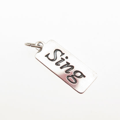 Carolyn Pollack 925 Sterling Silver Vintage Sing Tag Mini Charm Pendant