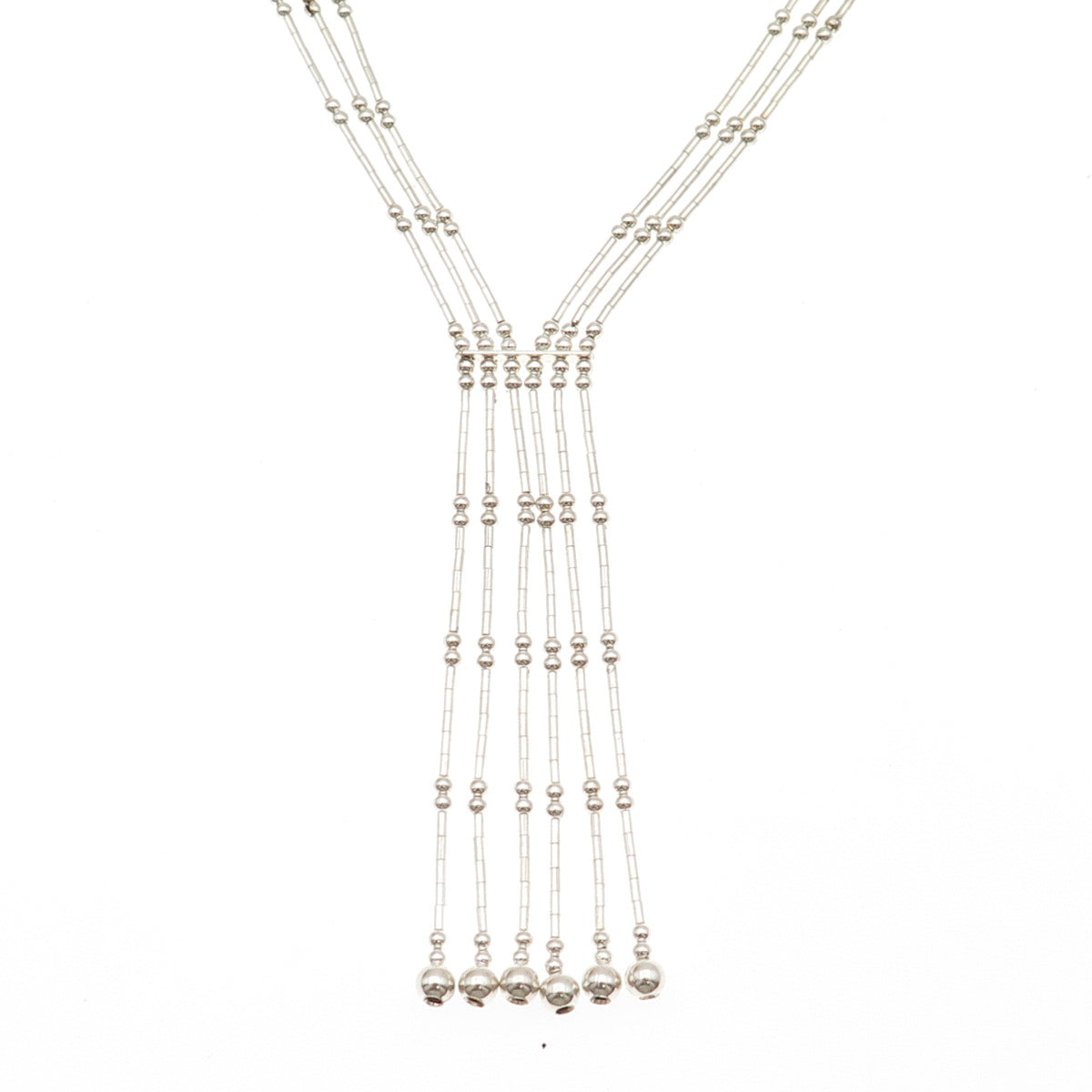 SUNRISE Old Pawn 925 Sterling Silver Vintage Tassel Liquid Chain Necklace 18"