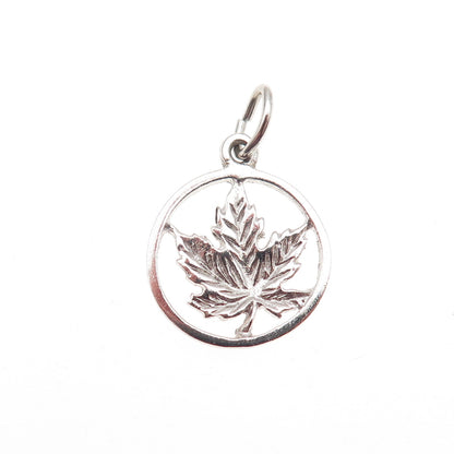 925 Sterling Silver Vintage Canadian Maple Leaf Mini Charm Pendant