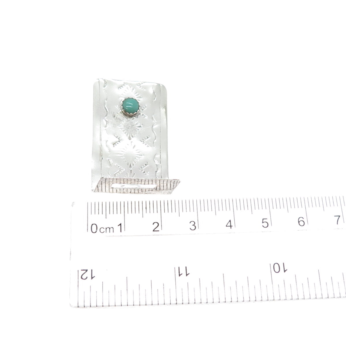 ORVILLE WRIGHT Old Pawn Sterling Silver Vintage Turquoise Snake Eye Pin Brooch