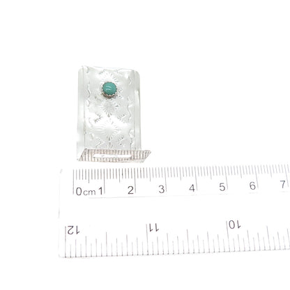 ORVILLE WRIGHT Old Pawn Sterling Silver Vintage Turquoise Snake Eye Pin Brooch