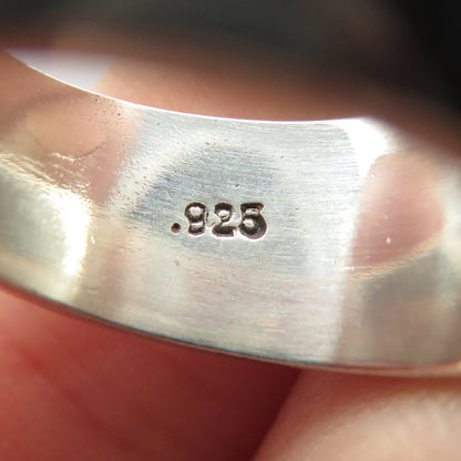 925 Sterling Silver Vintage Om Mantra Ring Size 7.75