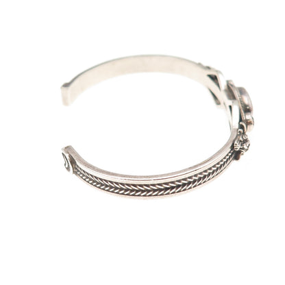 Aldrich Sterling Silver Vintage Real Multi-Gem Adjustable Cuff Bracelet 5.75"