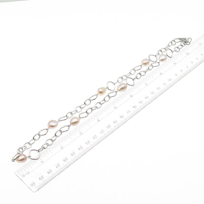 Ayaka Nishi 925 Sterling Silver Real Baroque Pearl Station Chain Necklace 20"