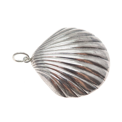 CHAPAL ZENRAY 925 Sterling Silver Vintage Seashell Oxidized Charm Pendant