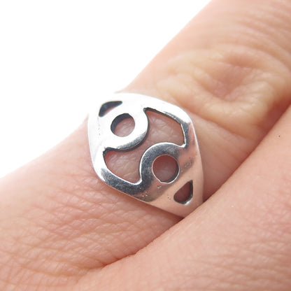 925 Sterling Silver Vintage Modernist Ring Size 5
