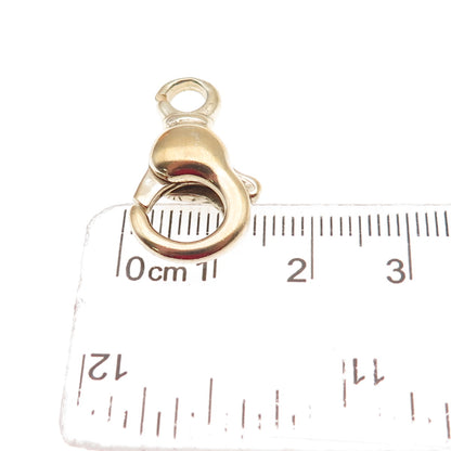 925 Sterling Silver Gold Plated Vintage Bracelet / Necklace Lobster Lock Clasp