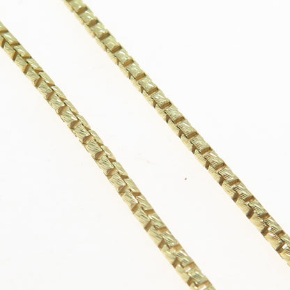 925 Sterling Silver Gold Plated Italy Box Chain Necklace 18"