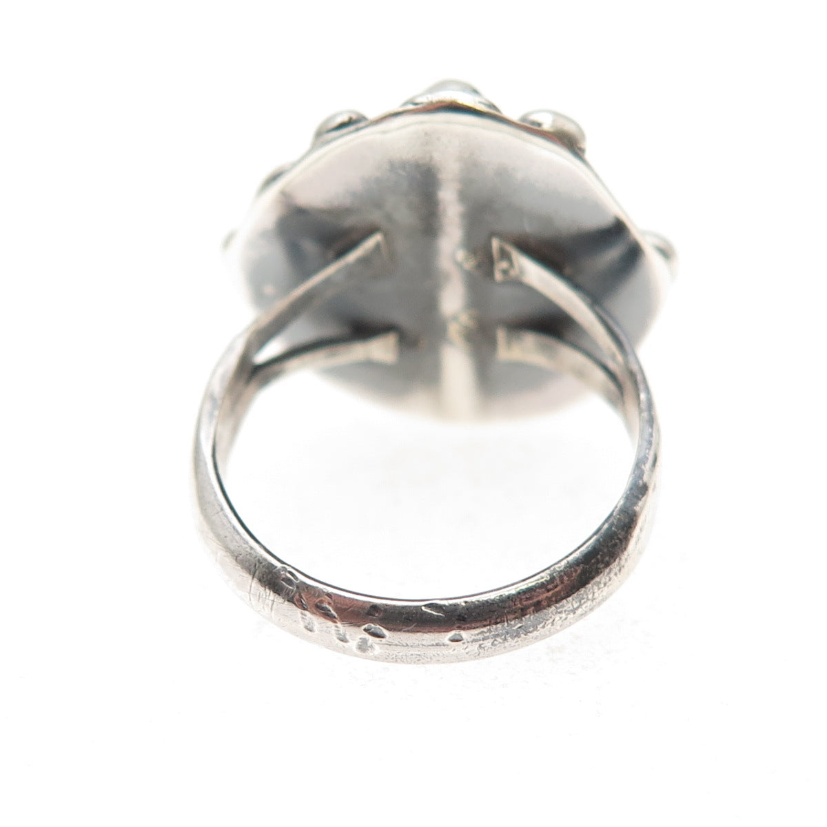 Old Pawn 925 Sterling Silver Vintage Southwestern Turquoise Tribal Ring Size 5.5