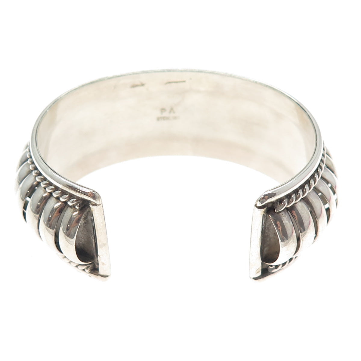 PRICILLA APACHE Old Pawn 925 Sterling Silver Vintage Adjustable Bracelet 6.25"