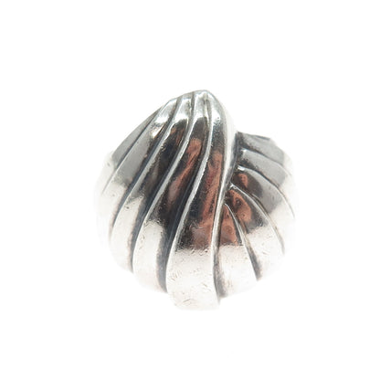 925 Sterling Silver Vintage Modernist Flame Ring Size 6.5
