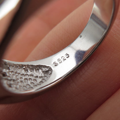 925 Sterling Silver Round-Cut C Z Multi-Row Ring Size 8