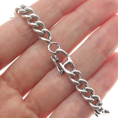 916 Silver Vintage Poland Real Multi-Turquoise Watch Band Bracelet 6"