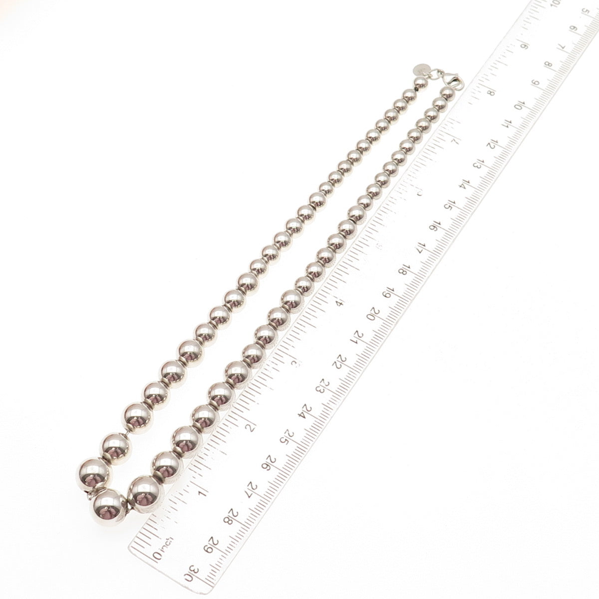 TIFFANY & CO. 925 Sterling Vintage HardWear Graduated Ball Chain Necklace 16"