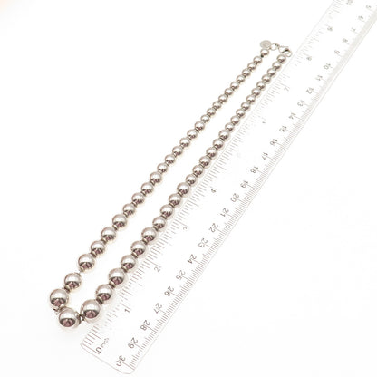 TIFFANY & CO. 925 Sterling Vintage HardWear Graduated Ball Chain Necklace 16"