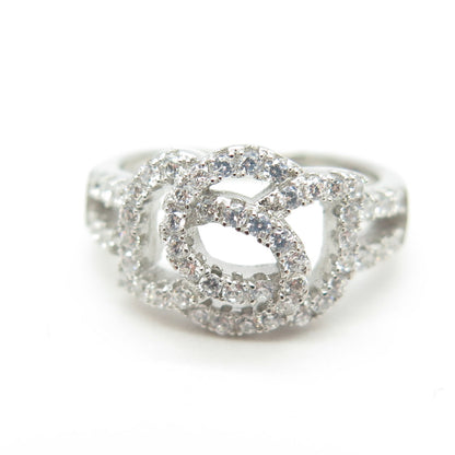 925 Sterling Silver Pave C Z Ring Size 5.5