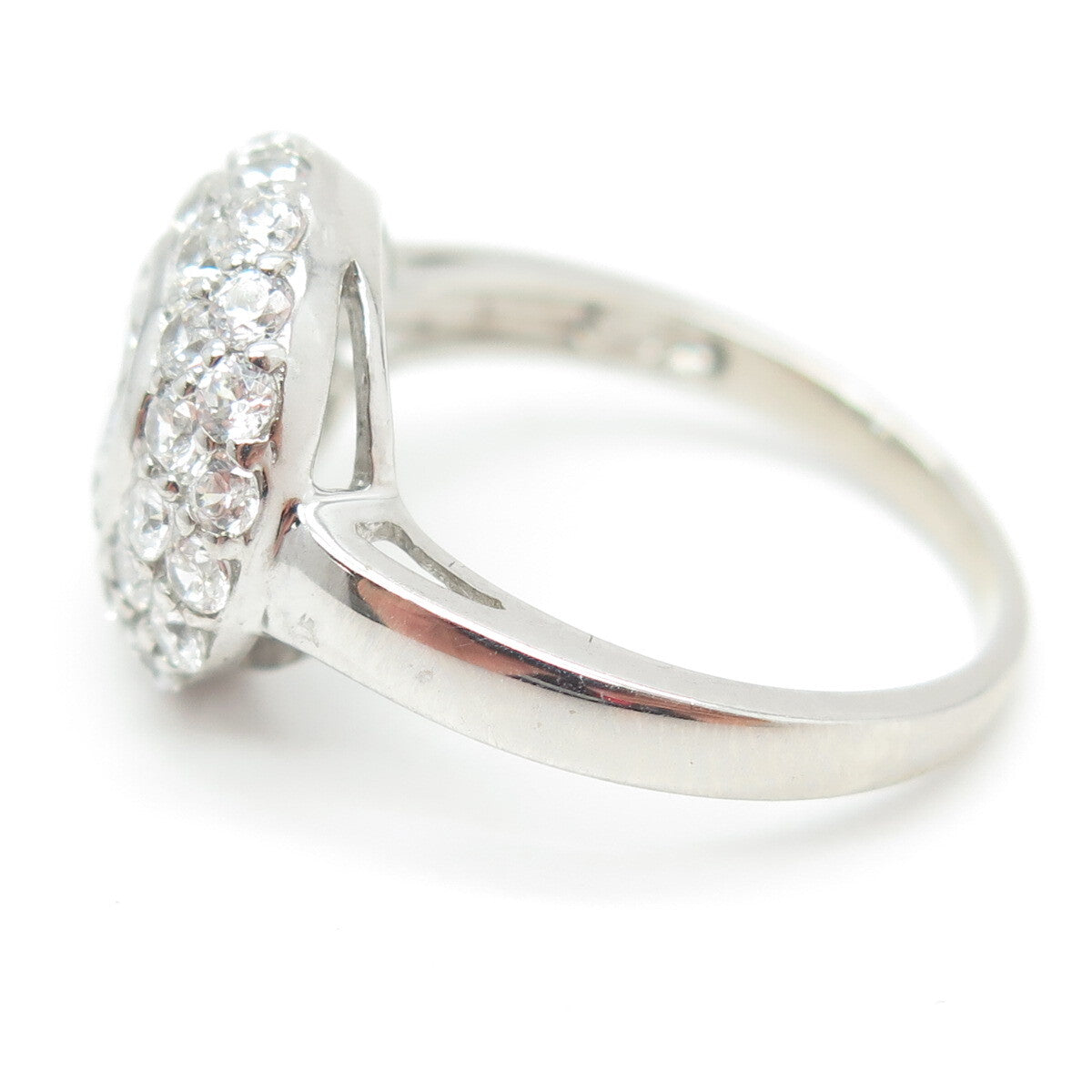 925 Sterling Silver Round-Cut Shaped C Z Ring Size 7