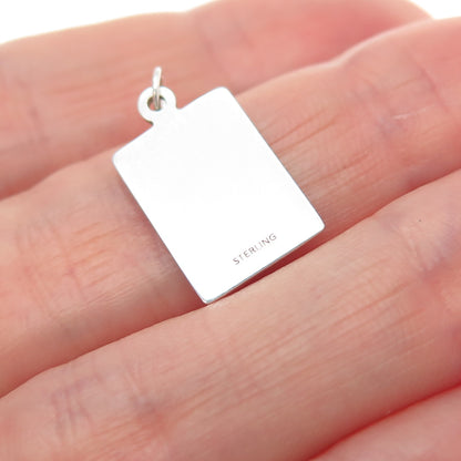 925 Sterling Silver Red Enamel I Know Why Minimalist Charm Pendant
