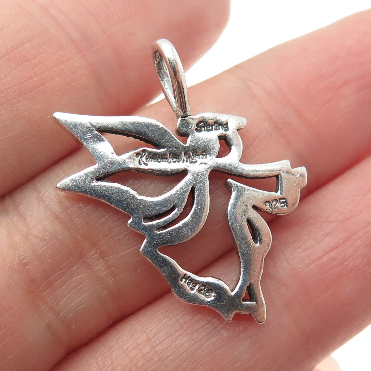 REMEMBER ME 925 Sterling Silver Vintage Guardian Angel "Haggai 2:8" Mini Pendant