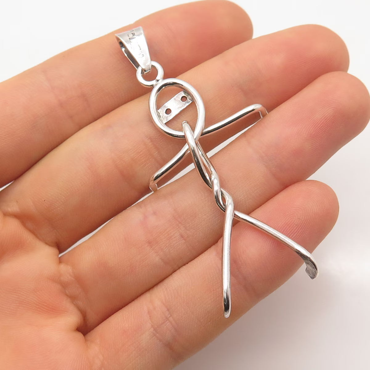 925 Sterling Silver Vintage Mexico Human Pendant