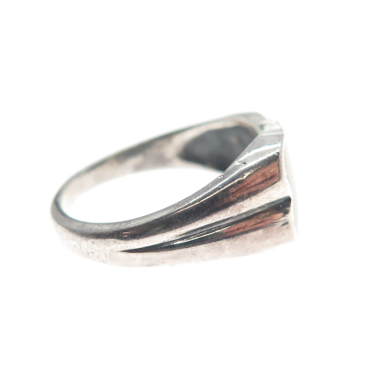 925 Sterling Silver Vintage Real Mother-of-Pearl Heart Ring Size 5.25
