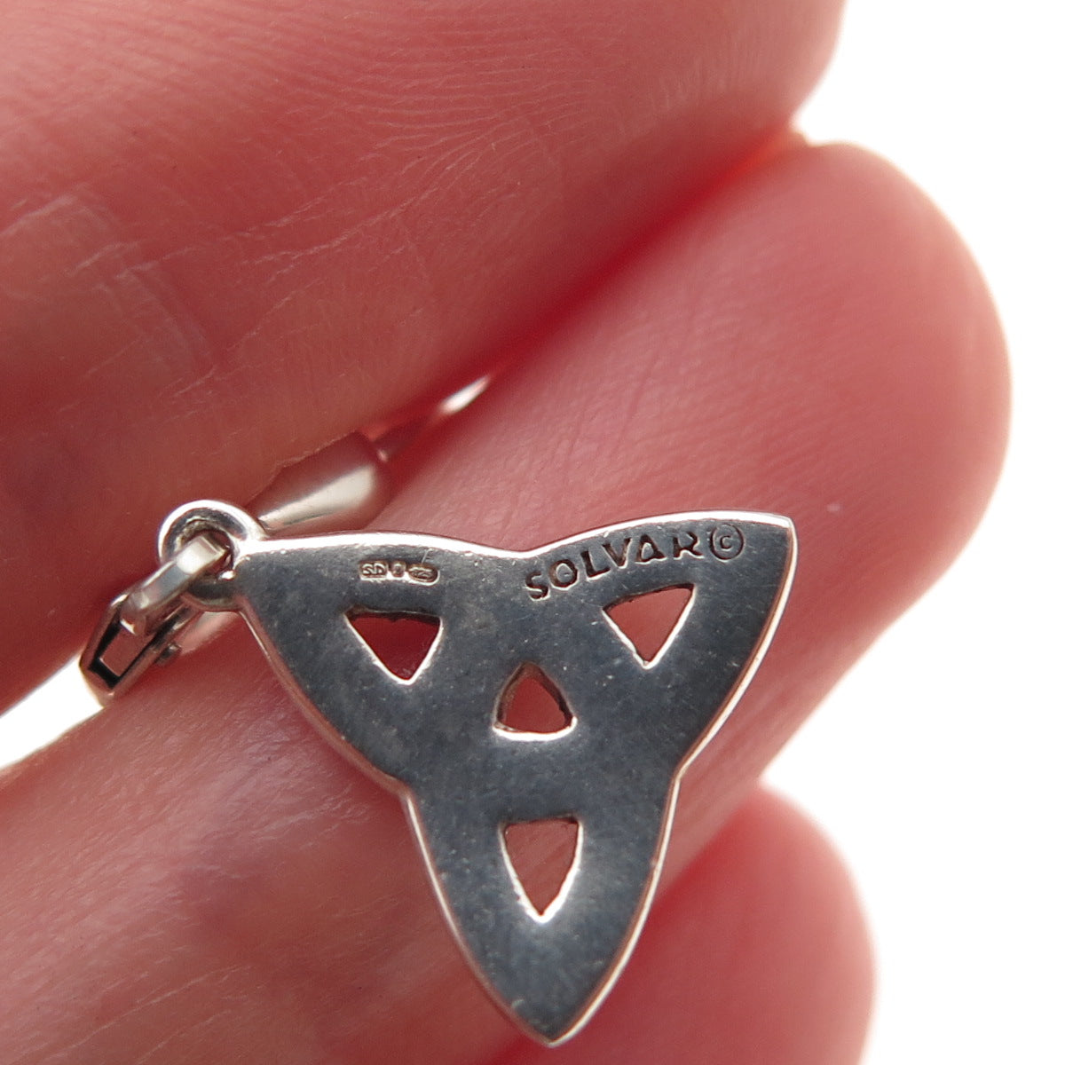 Solvar 925 Sterling Silver Vintage Ireland Celtic Trinity Knot Dangle Earrings