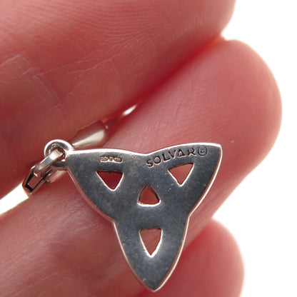 Solvar 925 Sterling Silver Vintage Ireland Celtic Trinity Knot Dangle Earrings