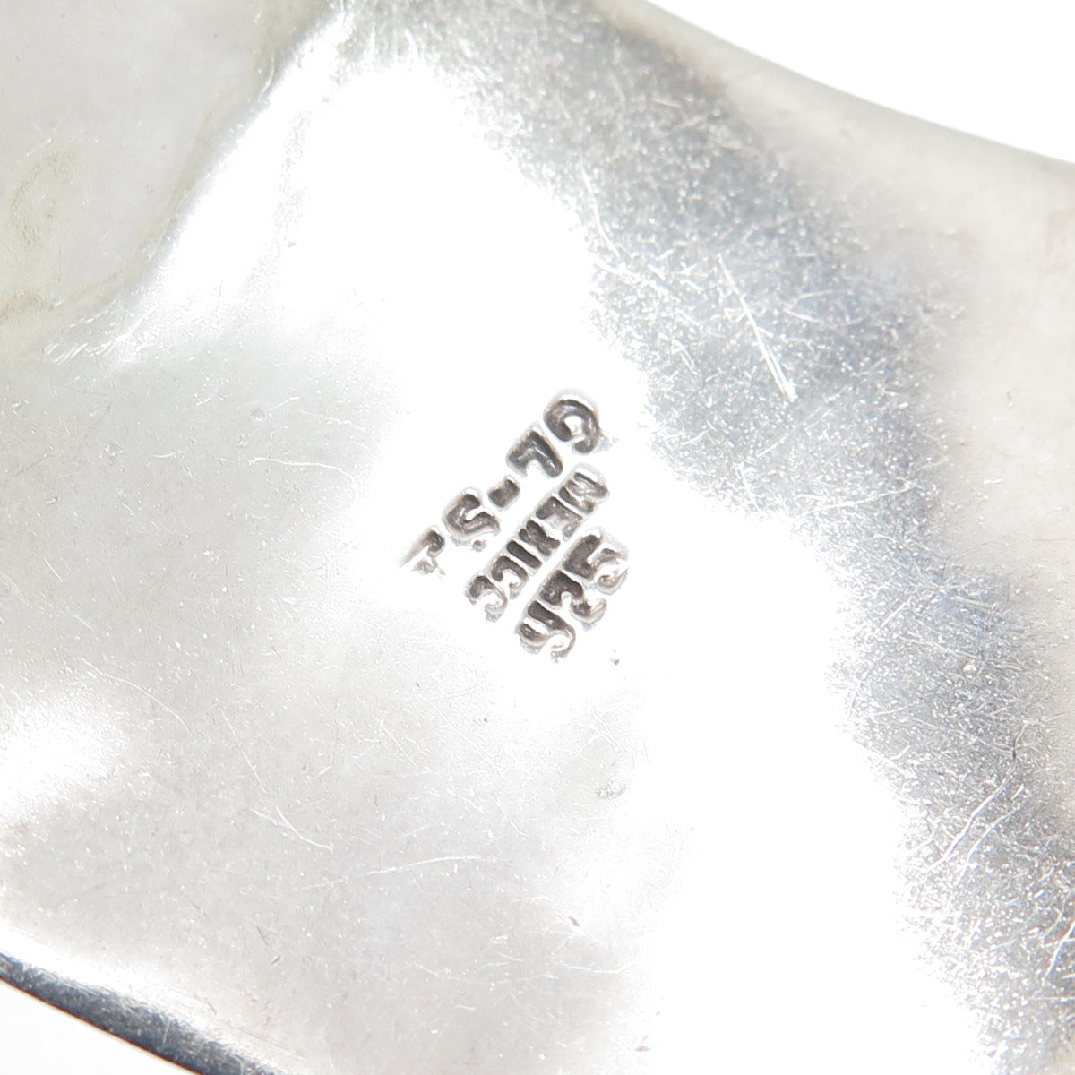 925 Sterling Silver Vintage Mexico Modernist Adjustable Wide Cuff Bracelet 6.75"