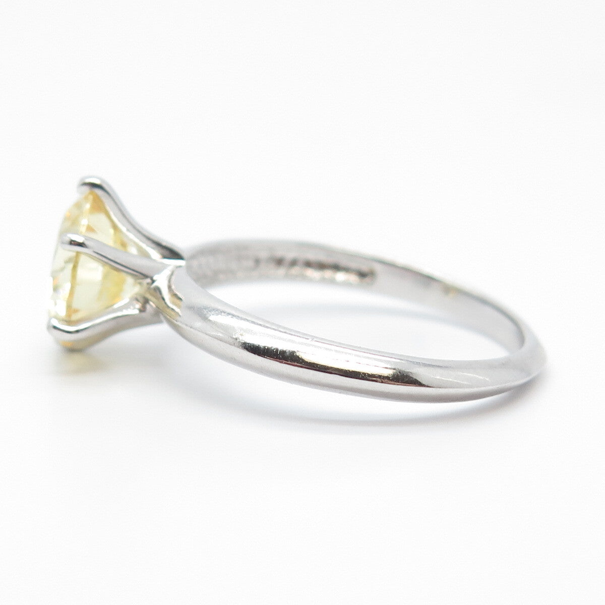 925 Sterling Silver Canary C Z Ring Size 9.25