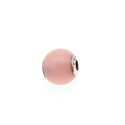 Pandora 925 Sterling Silver Real Rose Quartz Essence Caring Slide Bead Charm