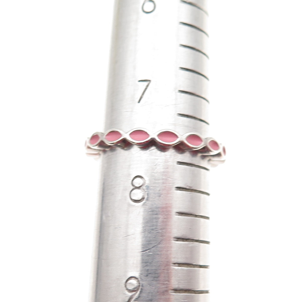 Pandora 925 Sterling Silver Enamel Stackable Band Ring Size 7.5