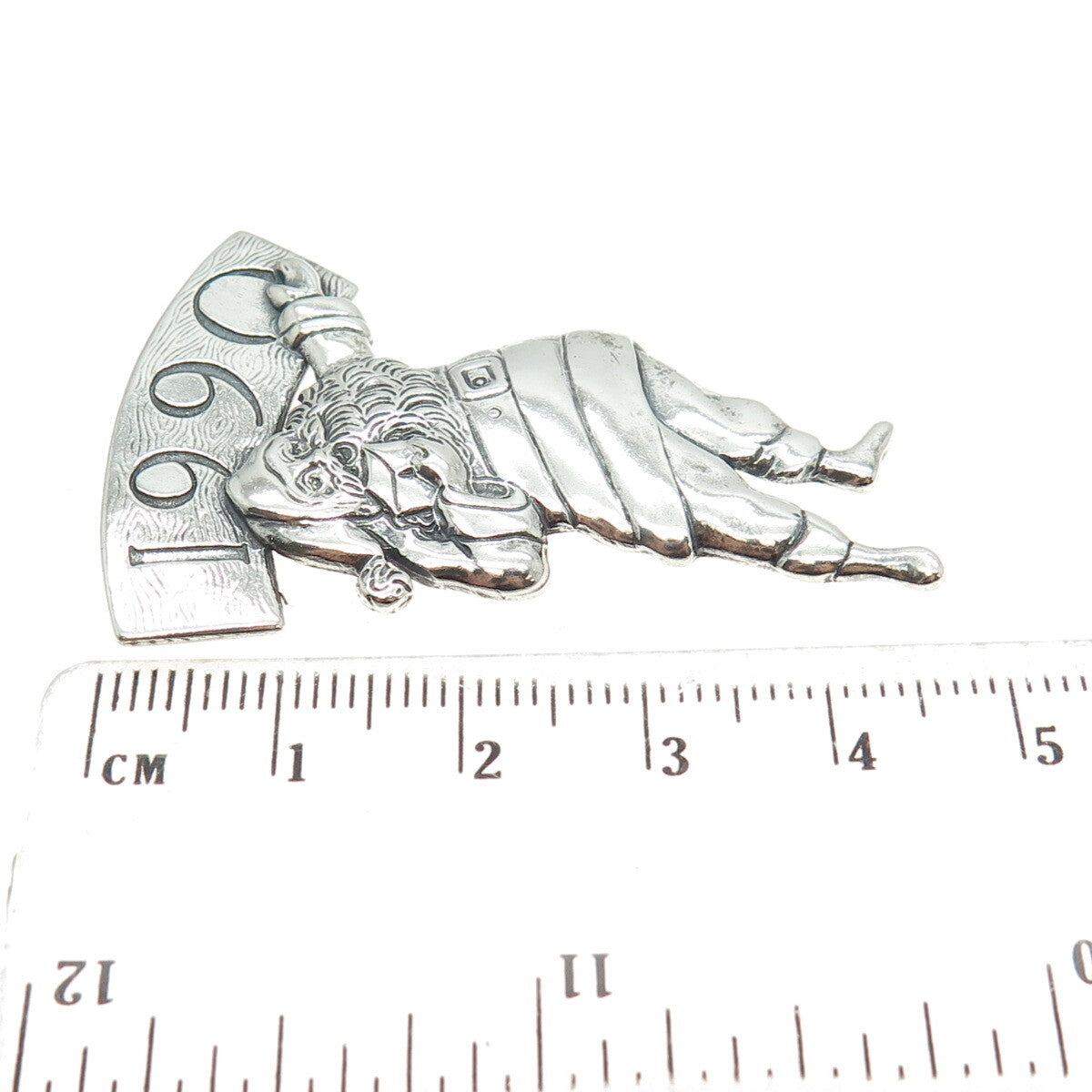 HAND & HAMMER 925 Sterling Silver Vintage 1990 Santa Ornament Pendant