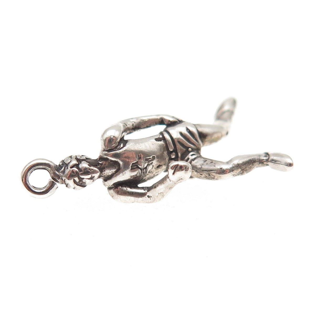 Sunwest 925 Sterling Silver Vintage Marathon Runner Oxidized 3D Charm Pendant