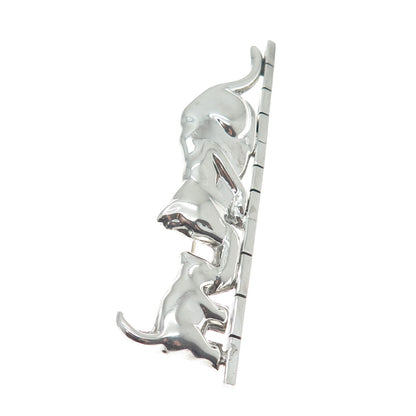 925 Sterling Silver Vintage Mexico Mom & Child Cat Pin Brooch