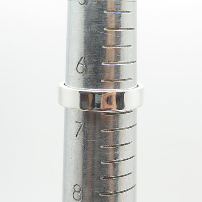 925 Sterling Silver Real Checkered Lemon Citrine Gemstone Dome Ring Size 6.75