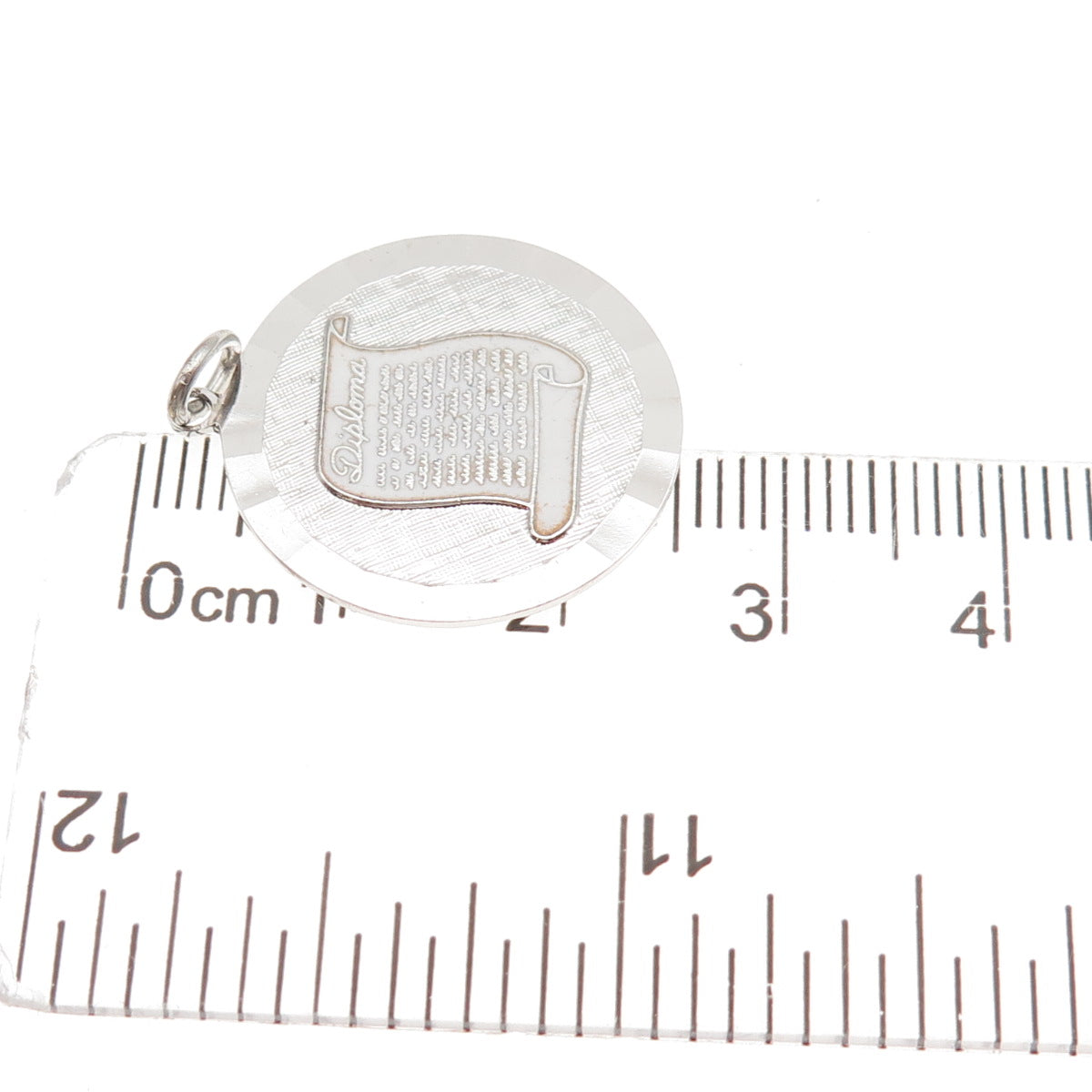 925 Sterling Silver Vintage Enamel Diploma Charm Pendant