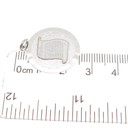 925 Sterling Silver Vintage Enamel Diploma Charm Pendant