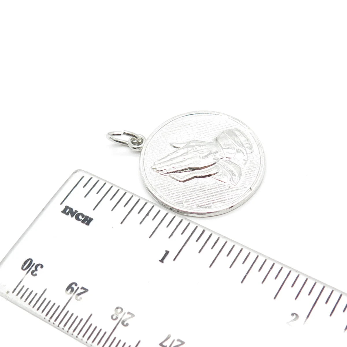 925 Sterling Silver Vintage Forstner Hands in Prayer Pendant