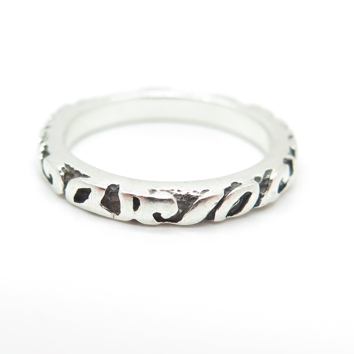 SILPADA 925 Sterling Silver Vintage Bali Stackable Band Ring Size 6