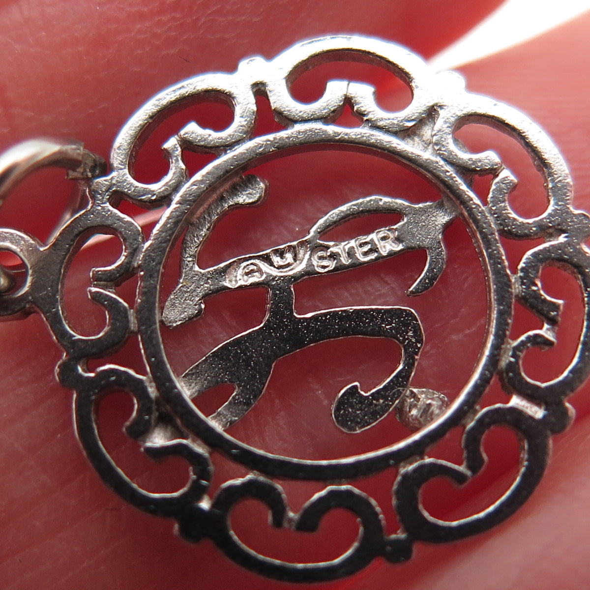 925 Sterling Silver Vintage Letter H Initial Ornate Mini Charm Pendant