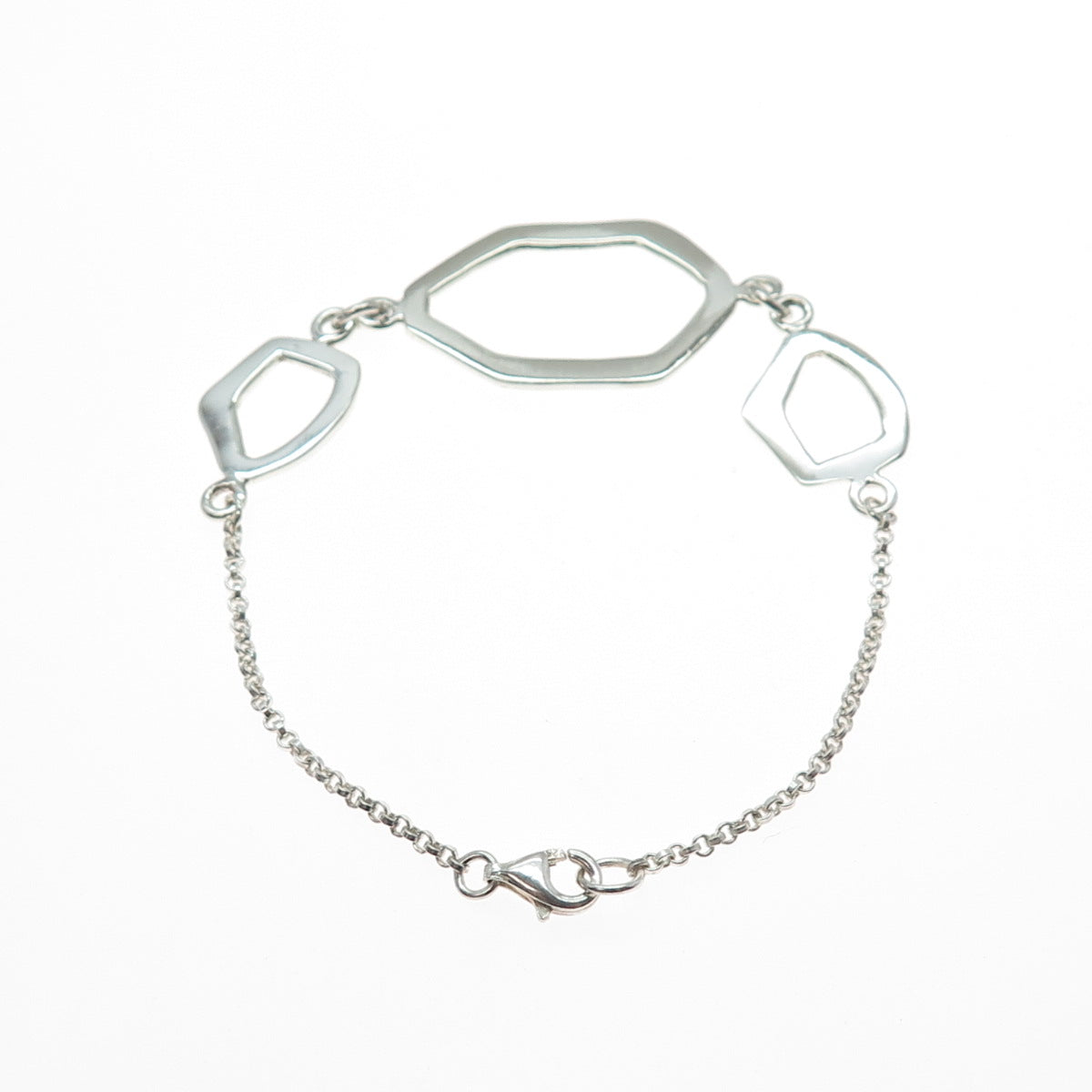 MWS Mark Wasserman Samara 925 Sterling Silver Vintage Modernist Bracelet 7"