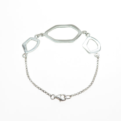 MWS Mark Wasserman Samara 925 Sterling Silver Vintage Modernist Bracelet 7"